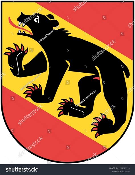 Red Yellow Black Coat Arms Bear Stock Vector (Royalty Free) 2261373313