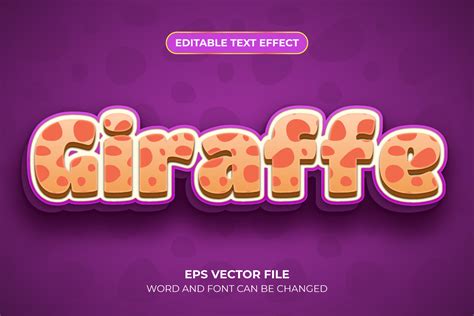 Giraffe Text Effect Graphic by semu creative · Creative Fabrica