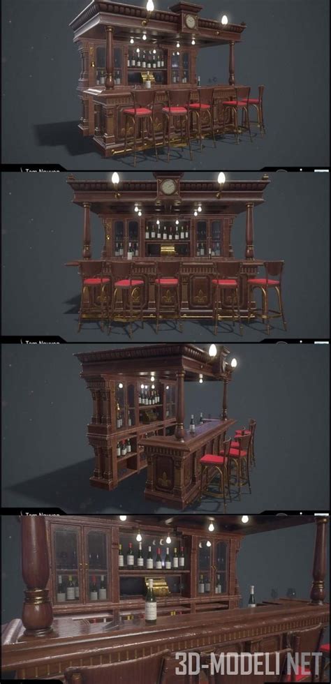 3D модель – Барная стойка с навесом