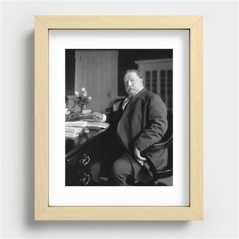 President William Howard Taft At His Desk Circa 1910 Recessed Framed