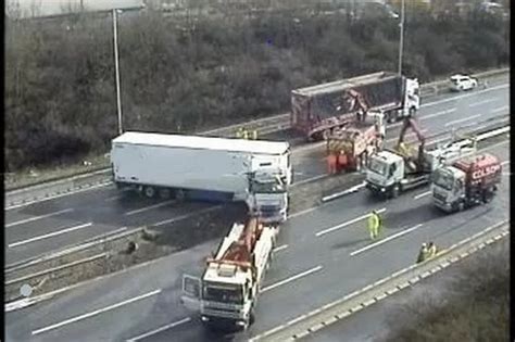 Hour Long Delays On M5 After Lorry Crashes Through Central Barrier On