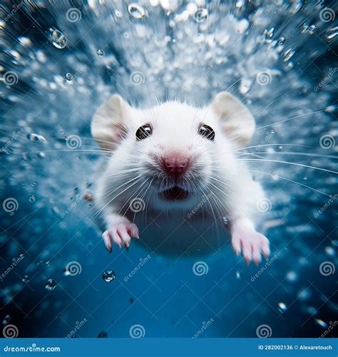 Portrait Of A Mouse Swimming Underwater Stock Photo Image Of Wild