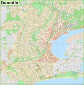 Dunedin Maps | New Zealand | Detailed Maps of Dunedin