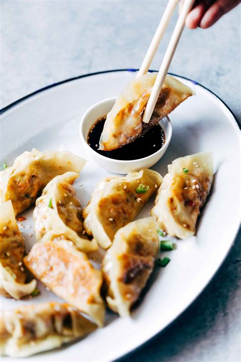 Vegetarian Gyoza Potstickers With Carrots And Paneer