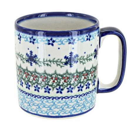 Blue Rose Polish Pottery Winter Celebration Coffee Mug Ralphs