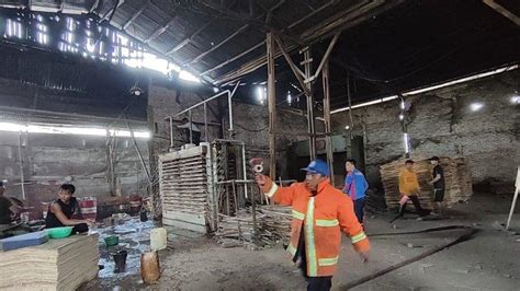 Pabrik Pengolahan Kayu Lapis Di Natar Lampung Selatan Terbakar