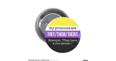 Theythem Pronouns Nonbinary Flag 2 Inch Round Button Zazzle