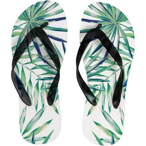 Freeamg Women Flip Flops Slippers Parrot Birds Floral Tropical Leaves