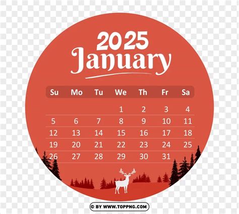 January 2025 Monthly Calendar With Circular Date Planning Design