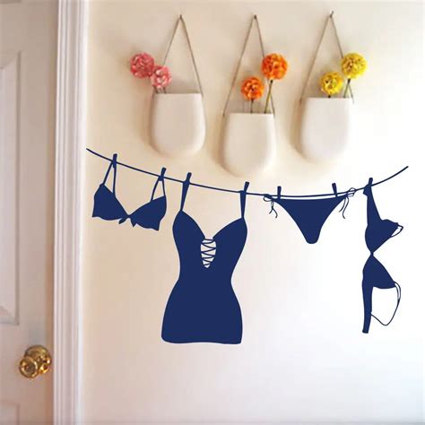 Aliexpress Buy Removable Pvc Wall Decal Lingerie Swimsuit Underwear Laundry Room Decor