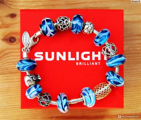 Браслет SUNLIGHT BRILLIANT Серебряный для шармов с застежкой-карабин ...