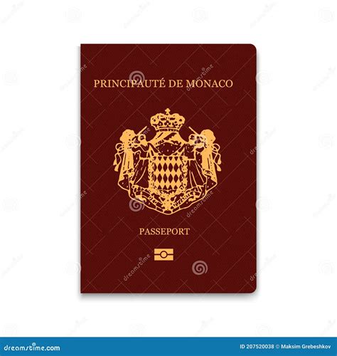 Monaco Visa Document, With Monaco Flag In Background. Monaco Flag With