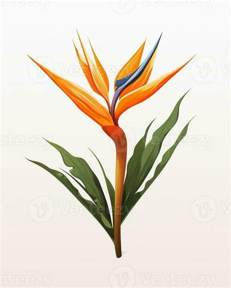 Orange Flower Of Strelitzia Reginae Bird Of Paradise In Woman Hand