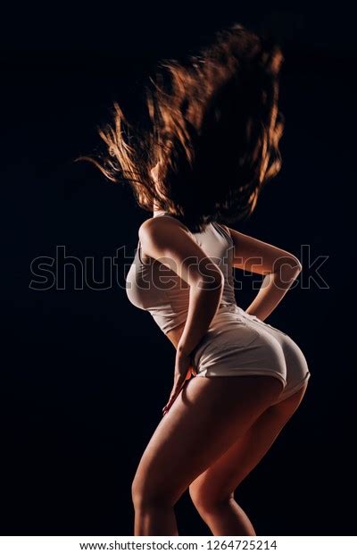 Dancer Brunette Woman Dancing Her Hair Stock Photo Shutterstock