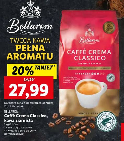 Promocja Bellarom Caffe Crema Classico Kawa Ziarnista 1kg W Lidl