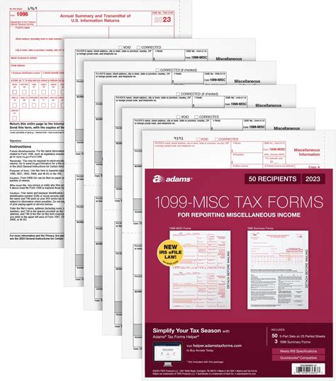 Amazon Adams Tax Forms Misc Tax Kit Part Laser