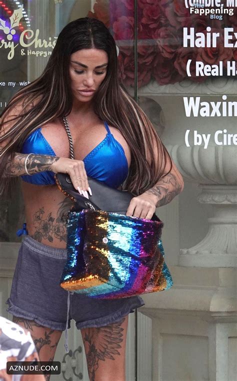 Katie Price Sexy Spotted Showing Off Her Busty Boobs In A Hot Blue Bikini While Shopping In