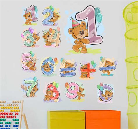 곰 숫자 벽 스티커 Tenstickers