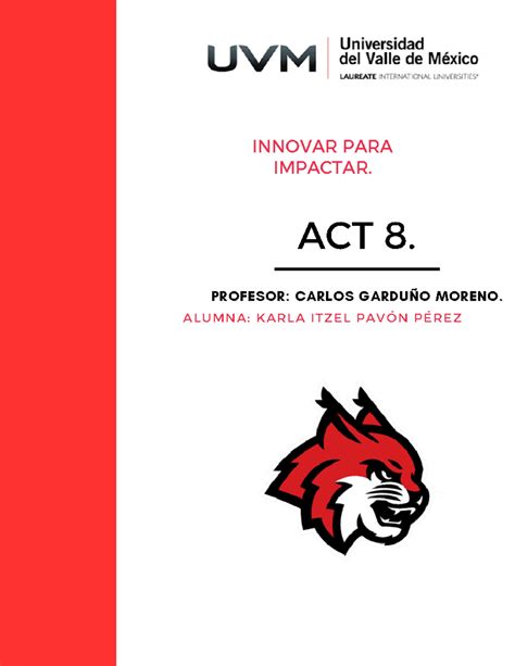 Actividad 8 Inovar Transformar Para Impactar ACT 8 INNOVAR PARA