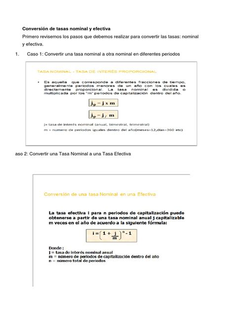 Conversión De Tasas Nominal Y Efectiva Pdf Enseñanza De Matemática Business