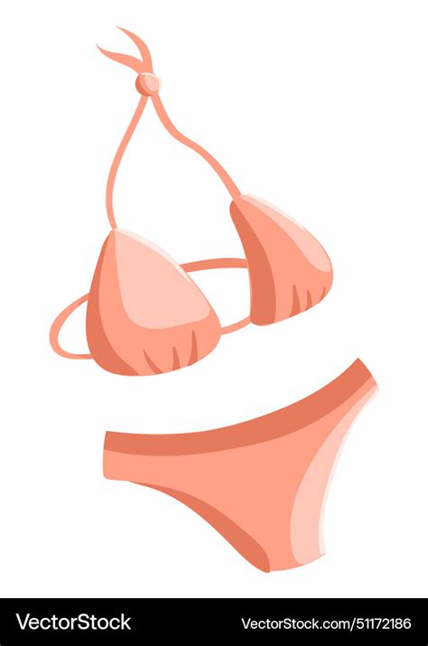 Summer Two Piece Bikini In Flat Design Beach Vector Image