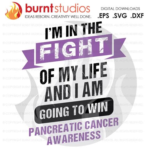 Pancreatic Cancer Awareness Fight Of My Life Ribbon Purple Warrior Survivor Advocate