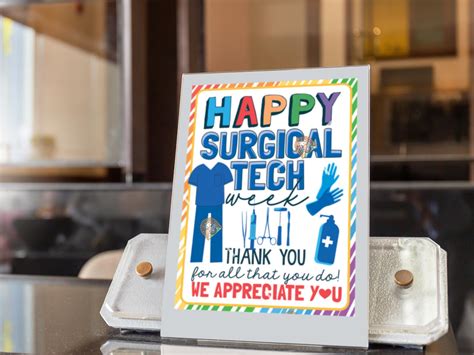 Surgical Tech Week Gift Printable, Surgical Tech Appreciation Card