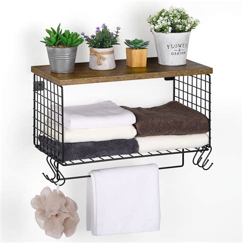 Amazing Bathroom Shelf With Towel Bar For Storables