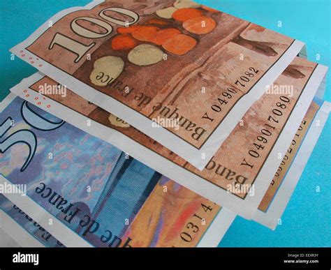 Banknotes French Francs currency of France Stock Photo - Alamy