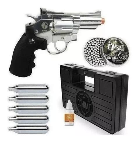 Revólver 38 Antigo - Revólver 38 Calibre 4.5mm Co2 Rossi Full Metal Cromado + Kit - Prateado ...