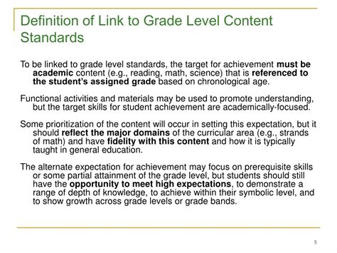 Ppt Alignment Of Alternate Assessments To Grade Level Content