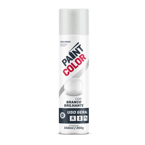 Tinta Spray Uso Geral 400ml Branco Brilhante Paintcolor