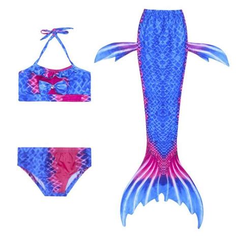 MAILLOT DE BAIN Fille Maillot de bain sirène maillot de bain enfant trois pièces bikini filles