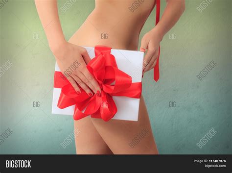 Naked Woman Holds Gift Image Photo Free Trial Bigstock