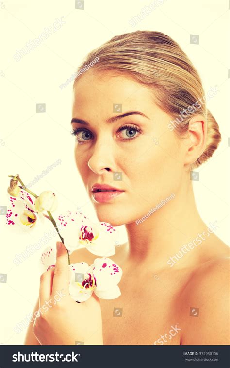Sensual Portrait Nude Woman Orchid Flower Stock Photo Shutterstock
