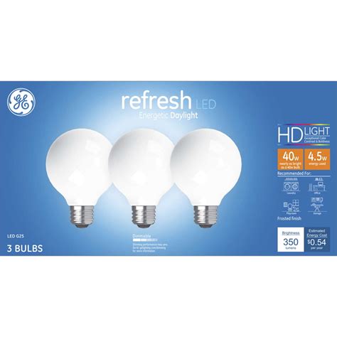 Ge Refresh G25 E26 Medium Led Bulb Soft White 40 Watt Equivalence 3 Pk Ace Hardware