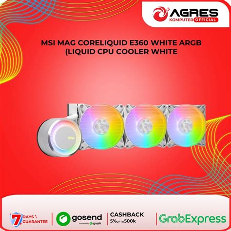 Jual Msi Mag Coreliquid E360 White Argb Liquid Cpu Cooler White Shopee Indonesia