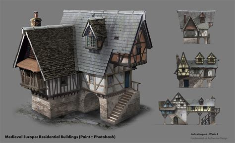 Jack Marquez Medieval Town Building Concepts Architecture Exercise