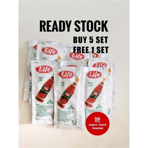 BUY 5 SET FREE 1 SET Life Chilli Sauce Sachet 10g 10 Packs Sachets