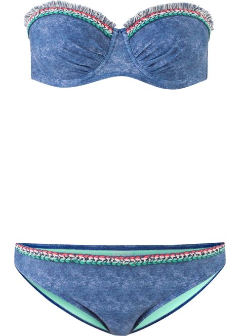 E Bikini Str J K Pielowy Fiszbiny Dzinsowy C Oficjalne Archiwum Allegro