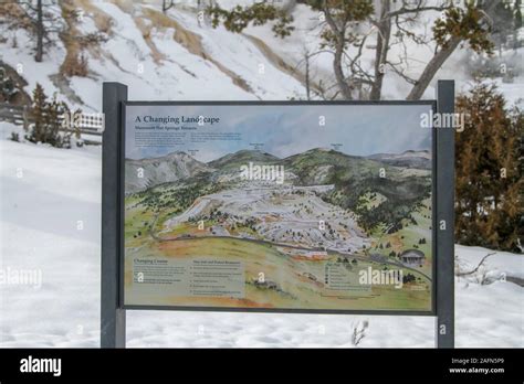 The Terrace Map At Mammoth Hot Springs Yellowstone National Park