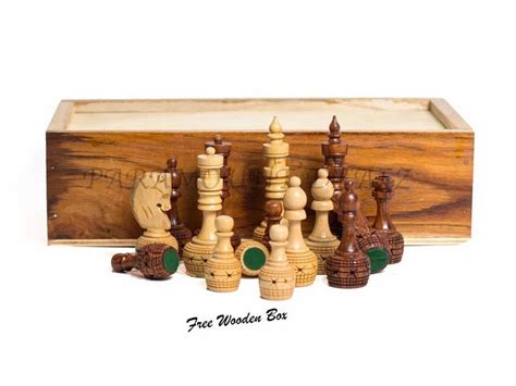 Paramount Chess Hand Crafted Carving Chess Set With Inches Flat