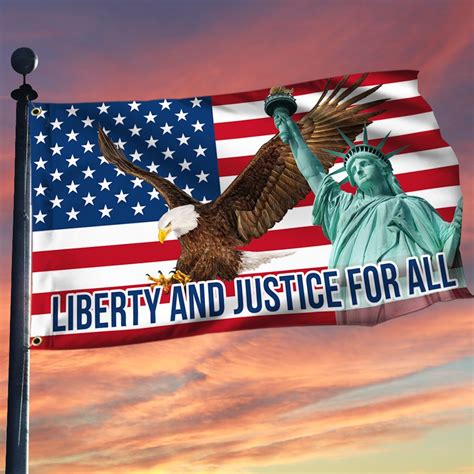 Liberty And Justice For All American Grommet Flag BNN411GF Flagwix