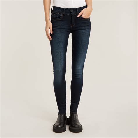 Lynn Mid Waist Skinny Jeans Dark Blue G Star Raw®