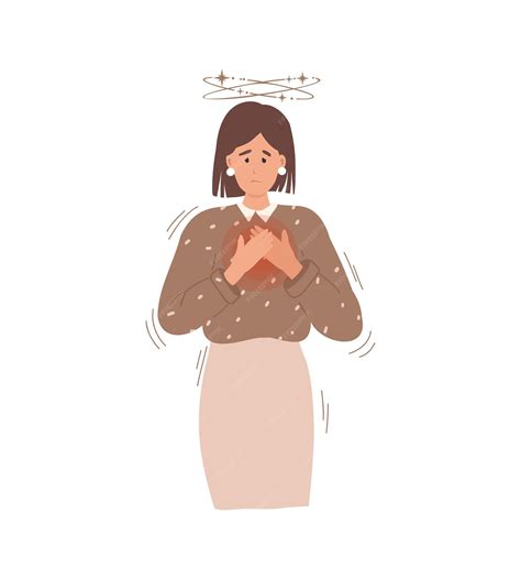 Premium Vector | Person in panic attack, woman has chest pain and