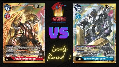 AncientGreymon Tribal Red Vs AncientGarurumon Tribal Blue BT5 Round 2