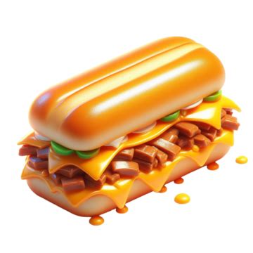 D Rendering Of A Hamburger With Cheese And Meat On Transparent