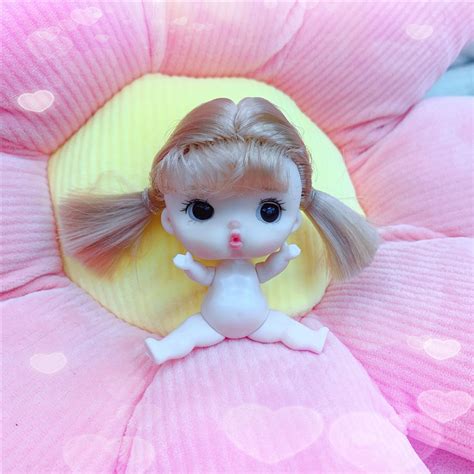 Mini Boneca CM Removível Junta Fofo Rosto Garota Marrom Olhos Nude Body Dolls DIY Brinquedos