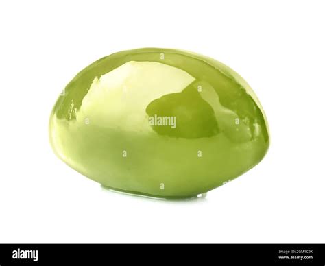 Green Canned Olive On White Background Stock Photo Alamy