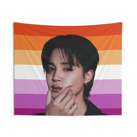 Sunset Lesbian Flag Jimin Of BTS Tapestry PRIDE SPECIAL Etsy